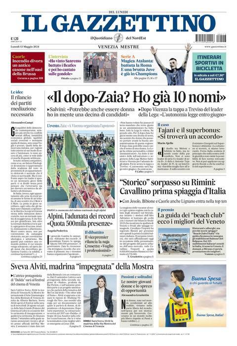 Il Gazzettino, prima pagina