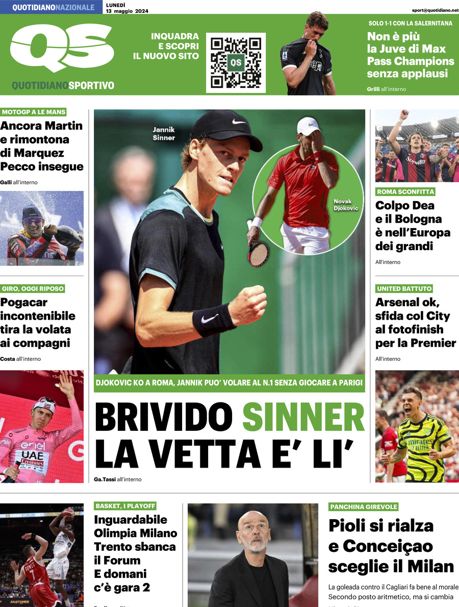 QS Sport, prima pagina