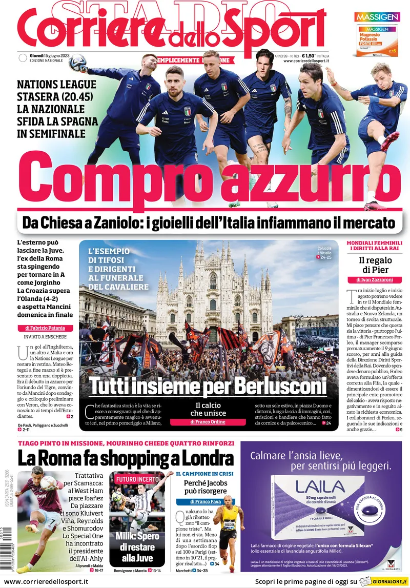 Prima Pagina Corriere Dello Sport Giornali It