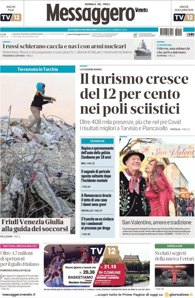 Prima Pagina Messaggero Veneto Giornali It