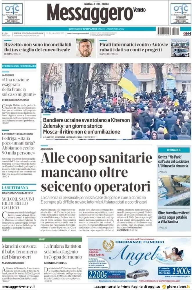 Prima Pagina Messaggero Veneto Giornali It