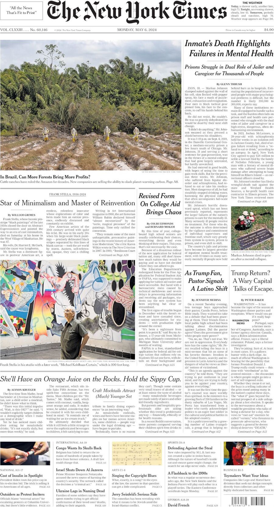 The New York Times (USA), prima pagina