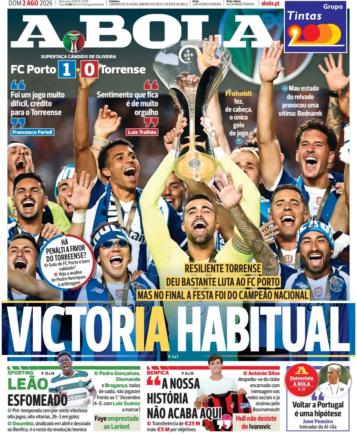 A Bola (Portogallo), prima pagina