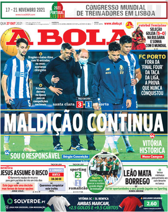 A Bola (Portogallo), prima pagina