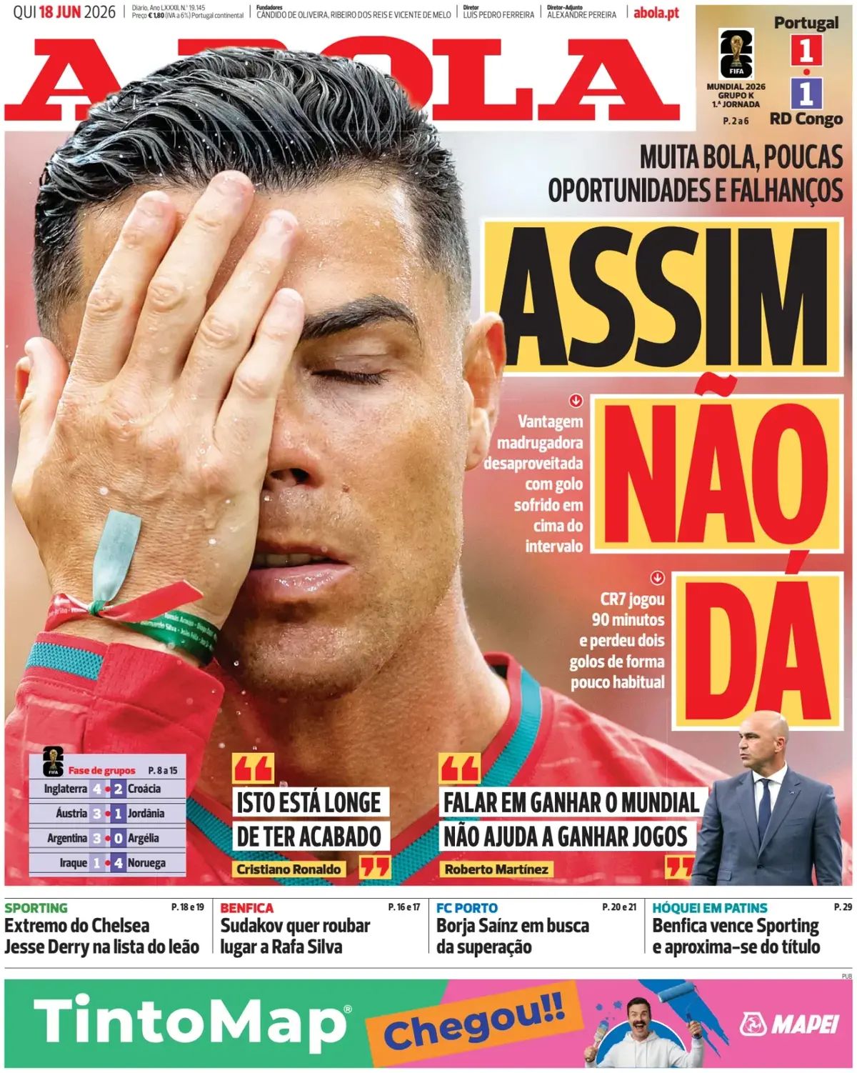 A Bola (Portogallo), prima pagina