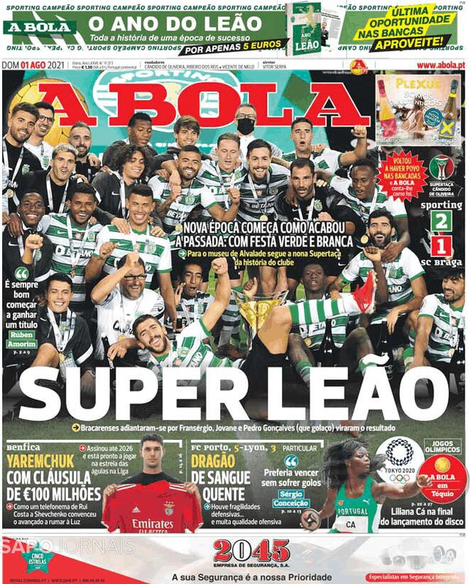 A Bola (Portogallo), prima pagina