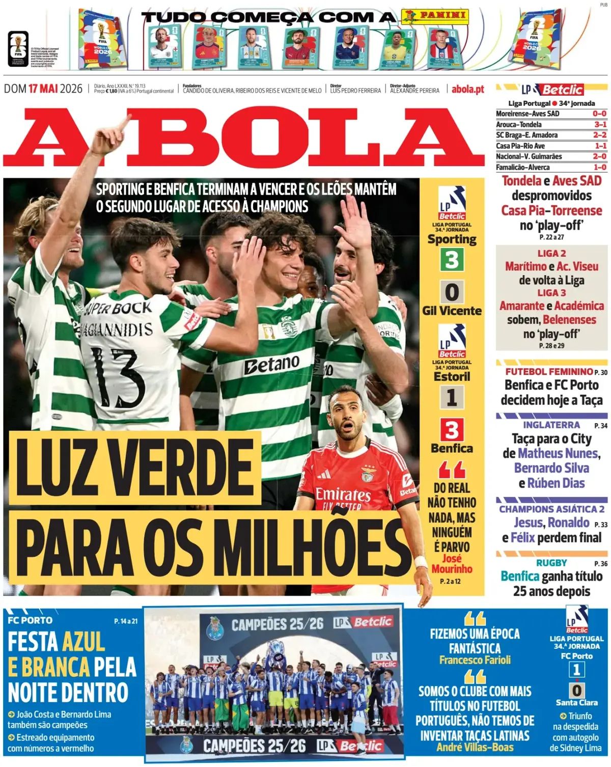 A Bola (Portogallo), prima pagina