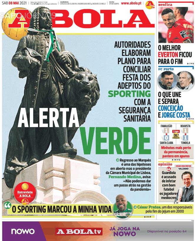 A Bola (Portogallo), prima pagina