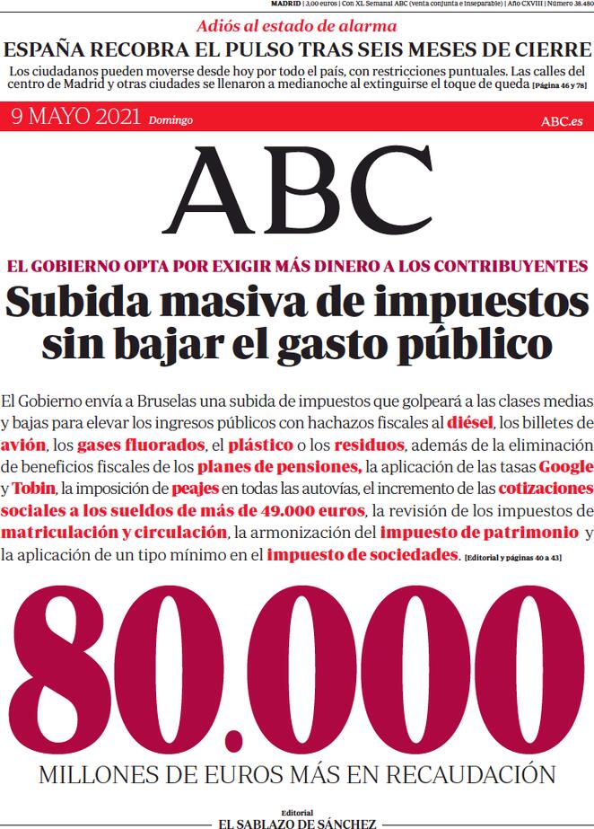 ABC (Spagna), prima pagina