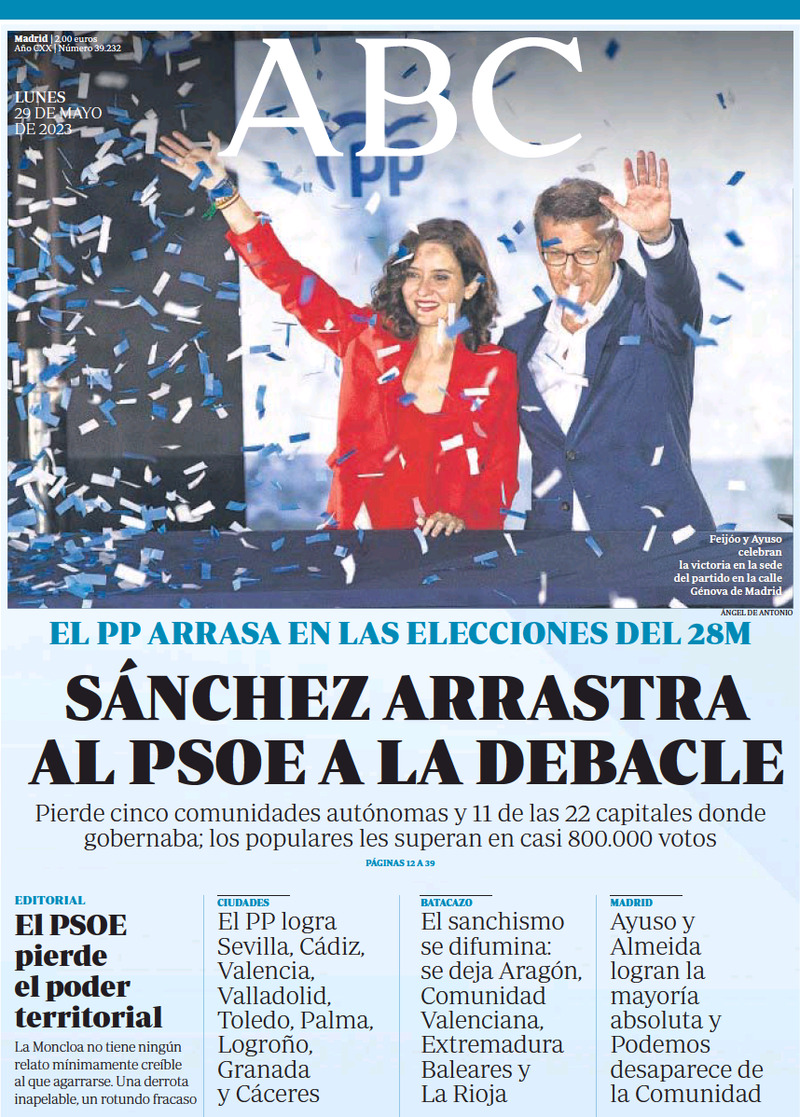 ABC (Spagna), prima pagina