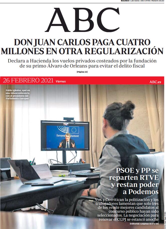 ABC (Spagna), prima pagina
