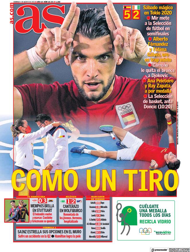 As (Spagna), prima pagina