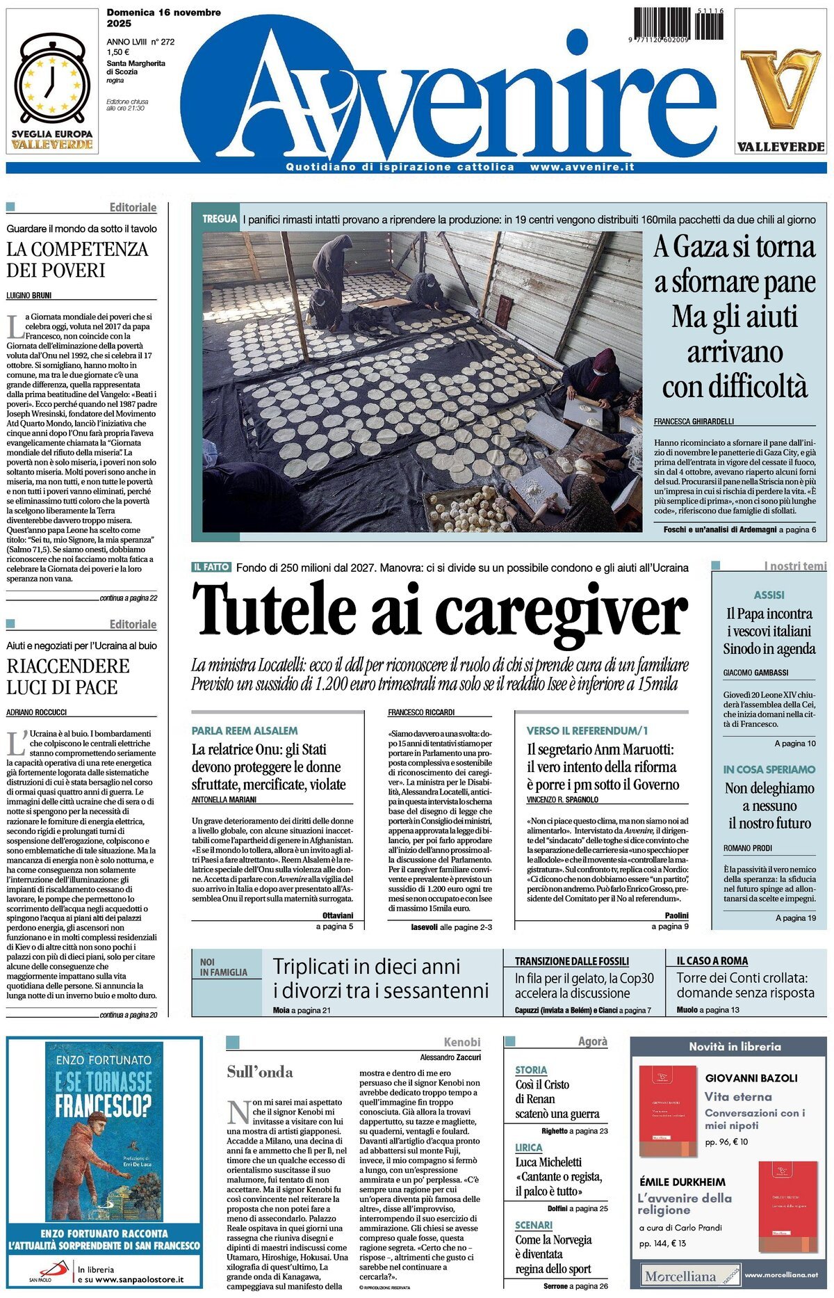 Avvenire, prima pagina
