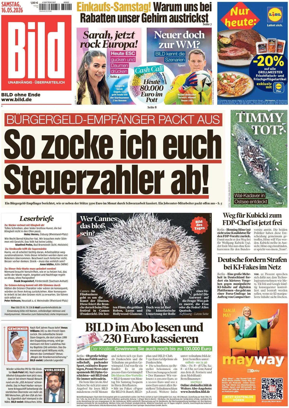 Bild (Germania), prima pagina
