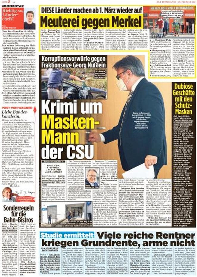 Bild (Germania), prima pagina