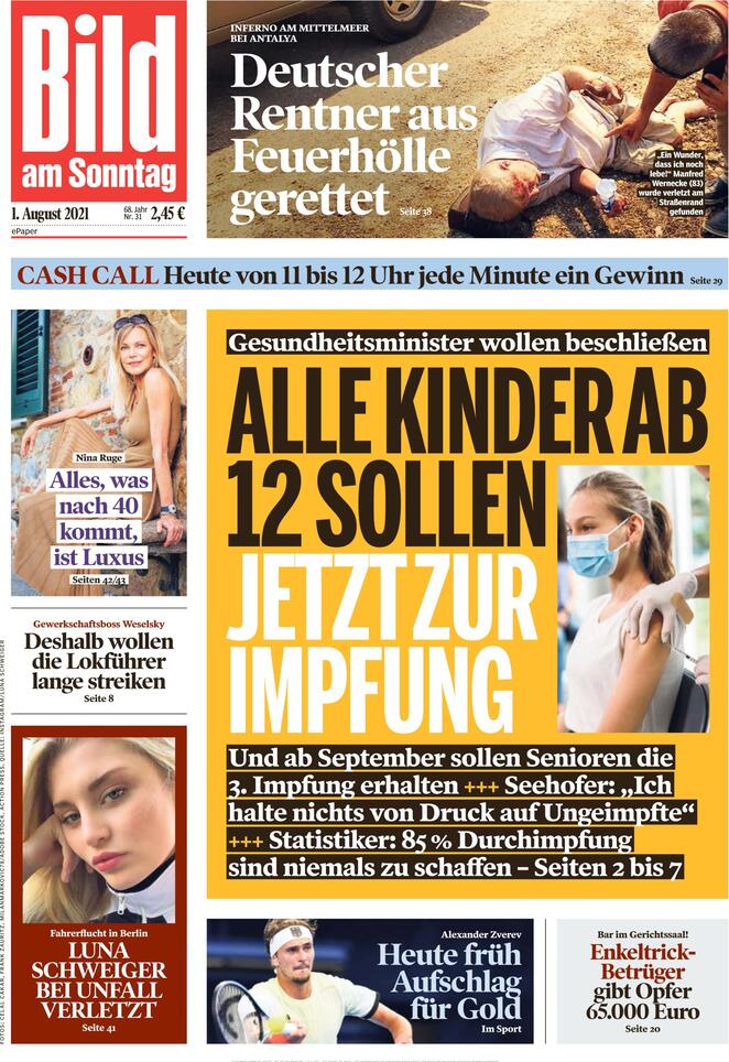 Bild (Germania), prima pagina