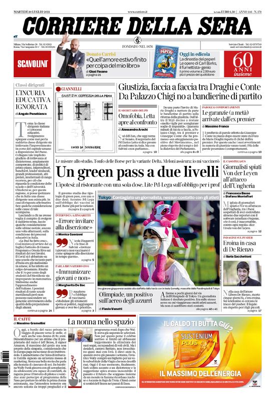 Prima Pagina Corriere Della Sera Giornaliit
