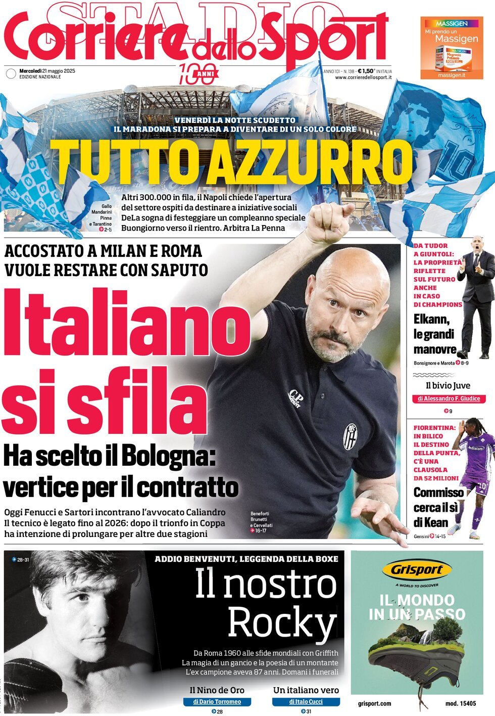 Corriere Dello Sport, prima pagina