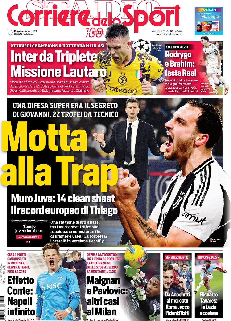 Corriere Dello Sport, prima pagina
