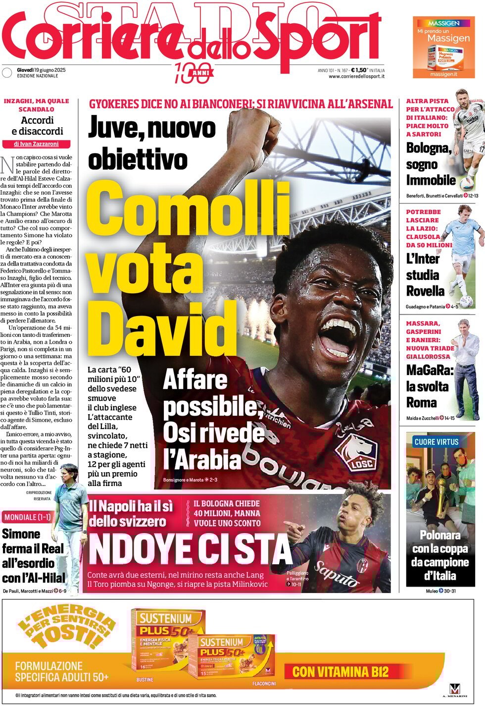 Corriere Dello Sport, prima pagina