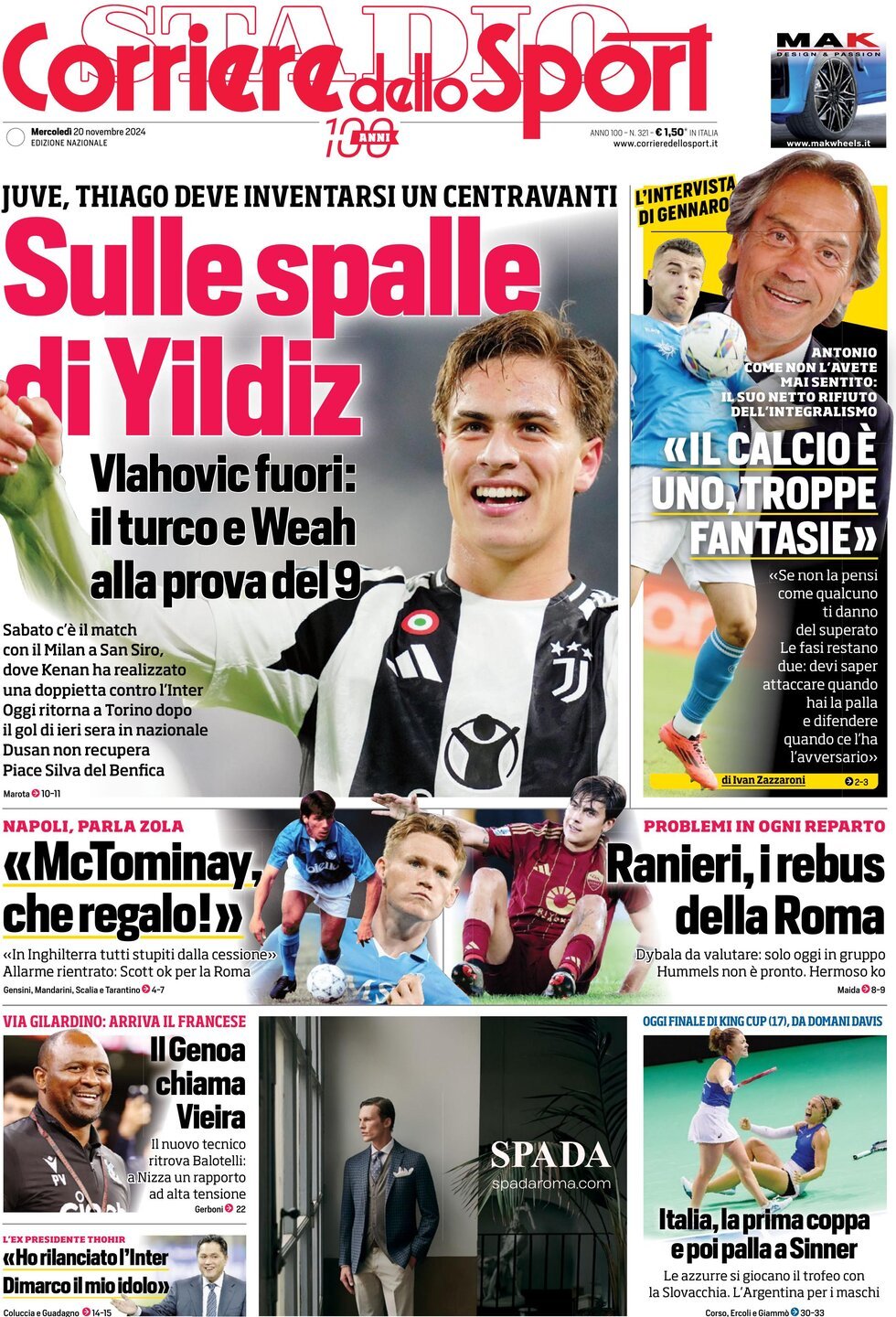 Corriere Dello Sport, prima pagina