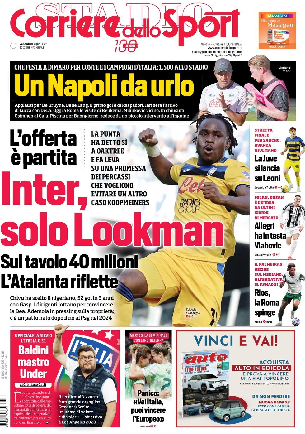Corriere Dello Sport, prima pagina