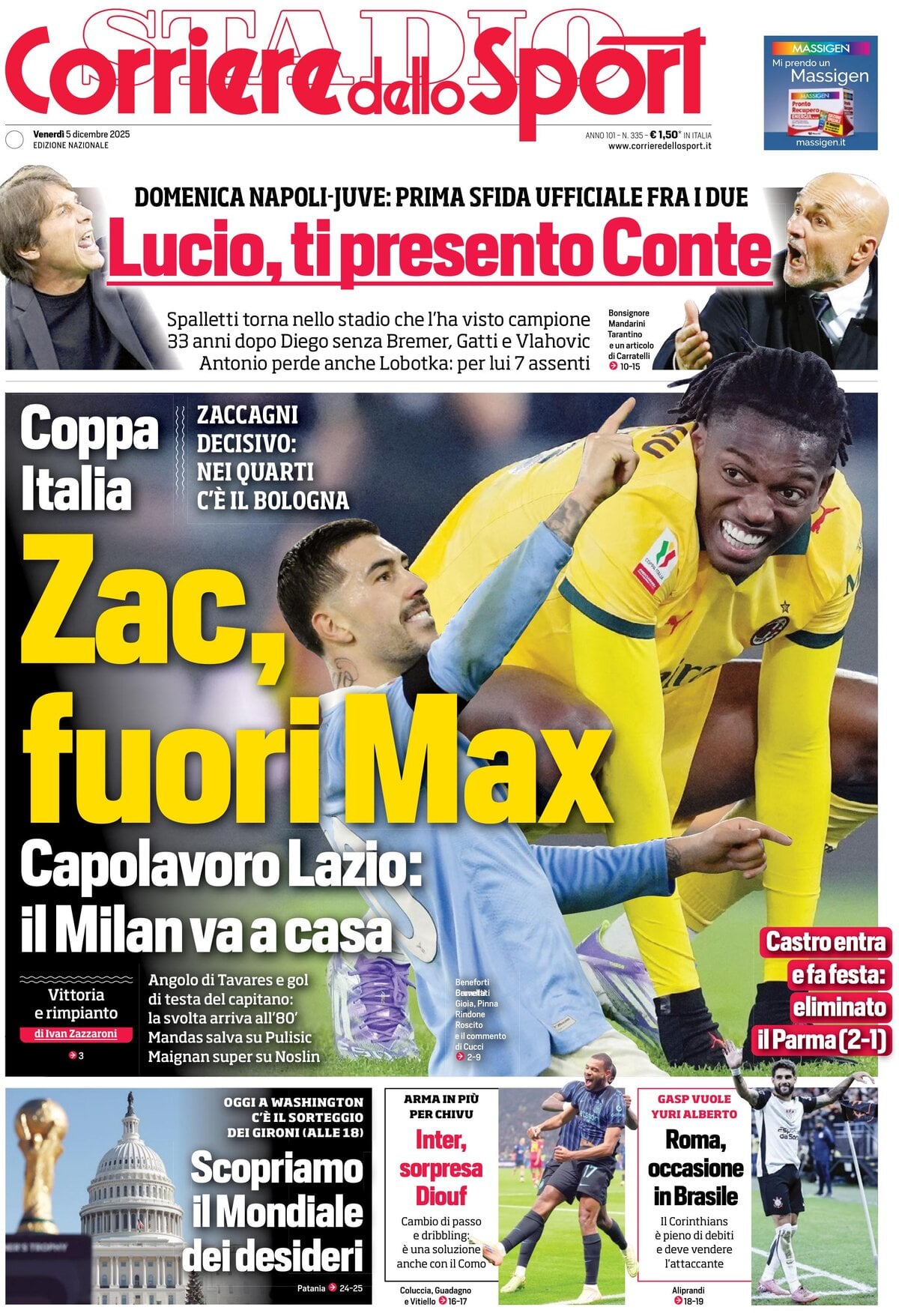 Corriere Dello Sport, prima pagina