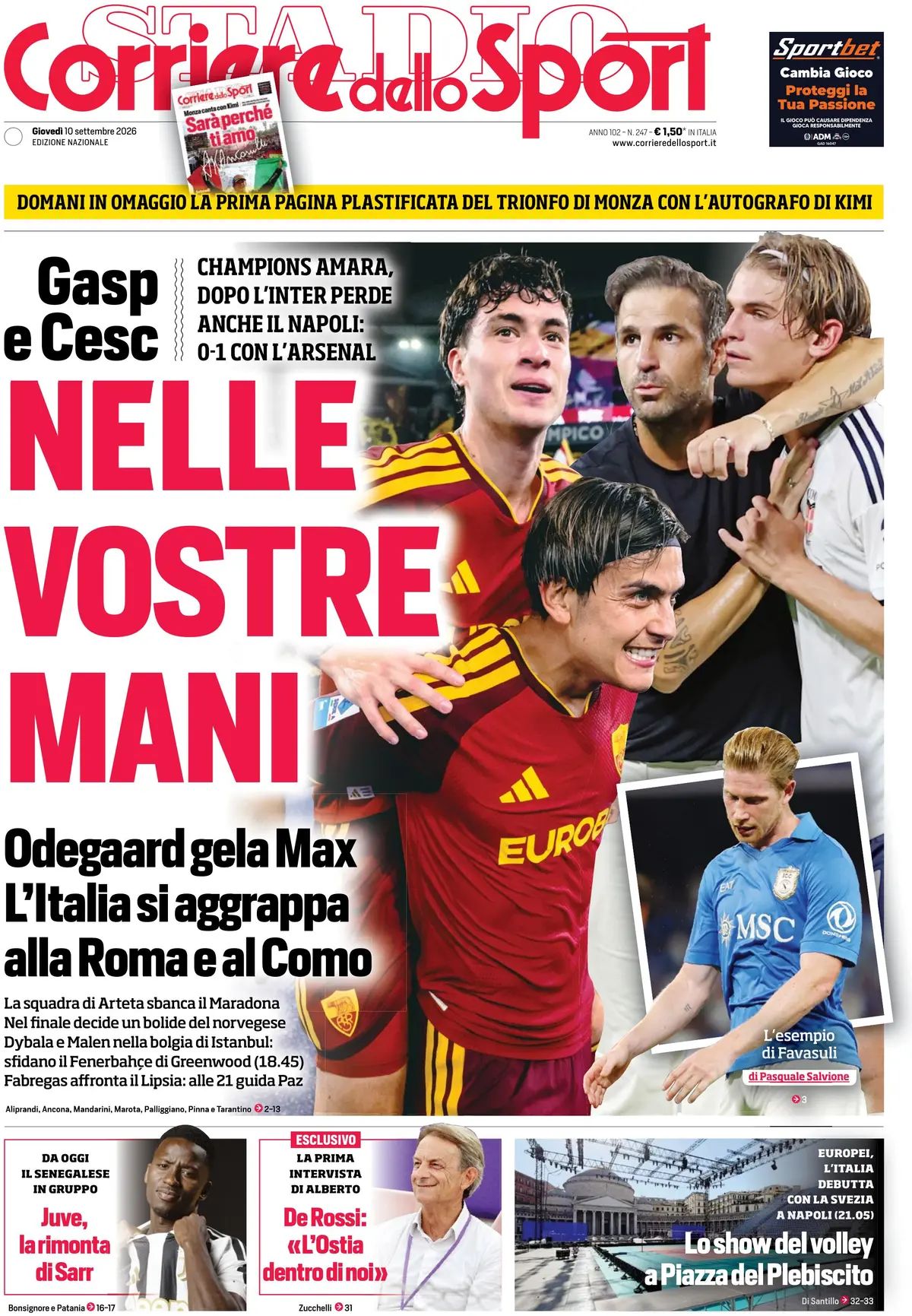Corriere Dello Sport, prima pagina