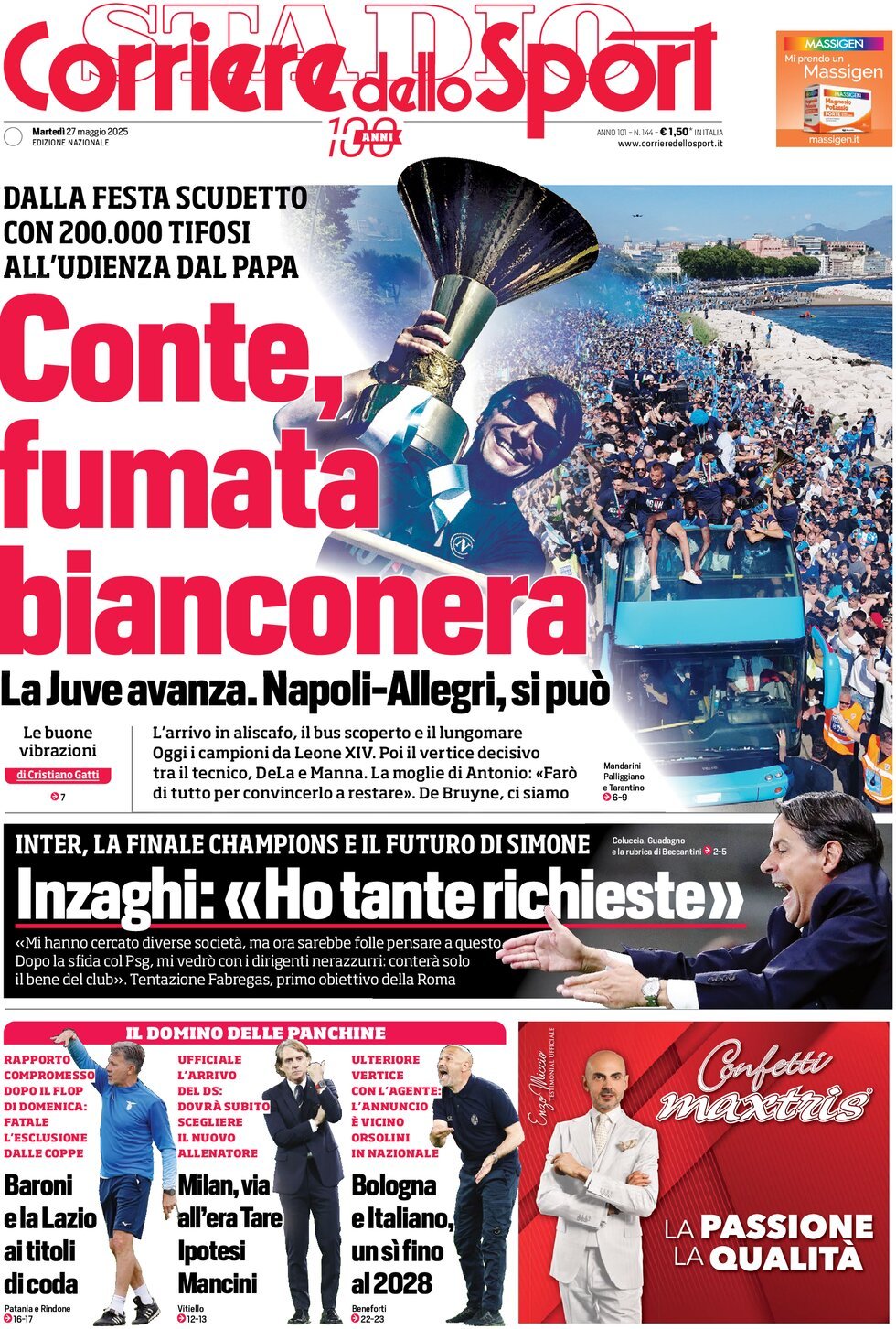 Corriere Dello Sport, prima pagina