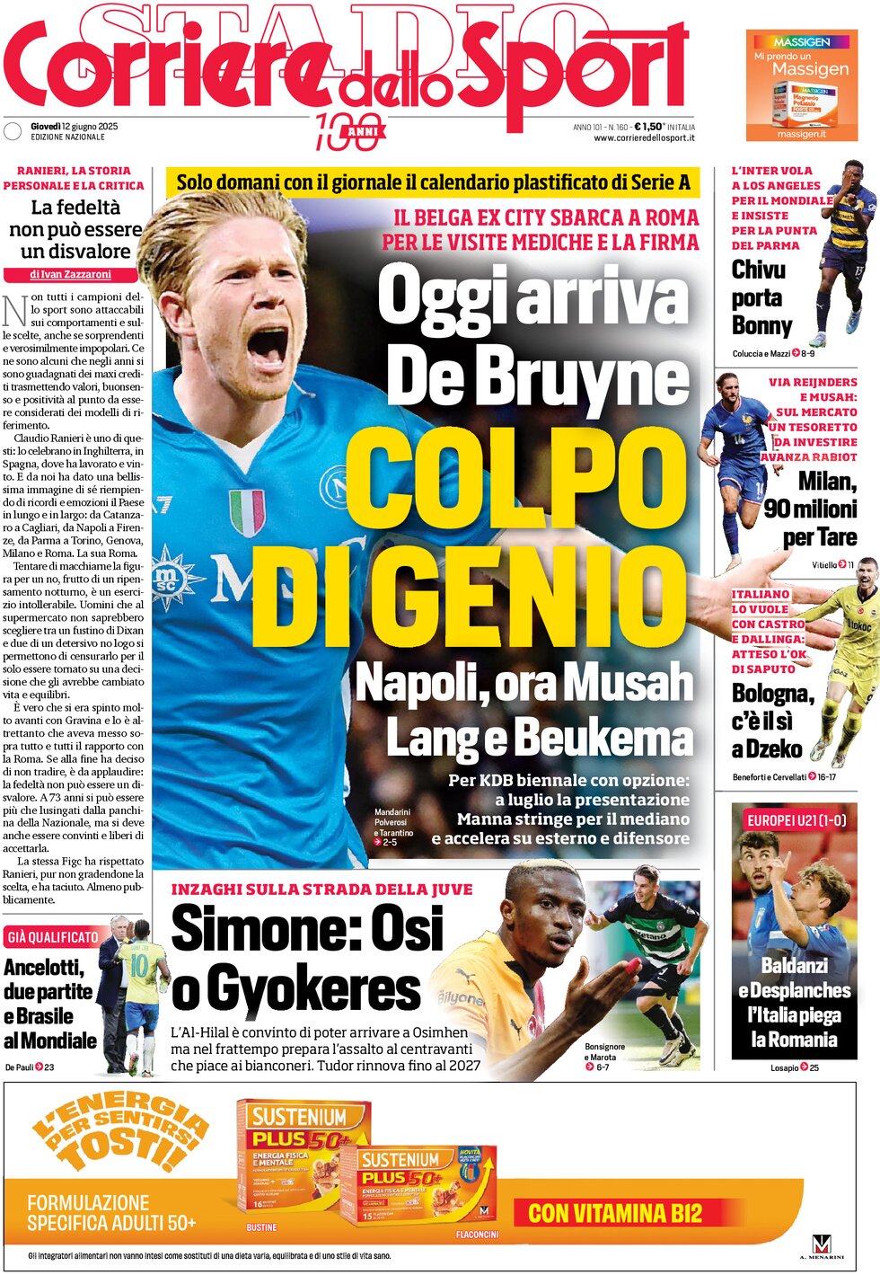 Corriere Dello Sport, prima pagina