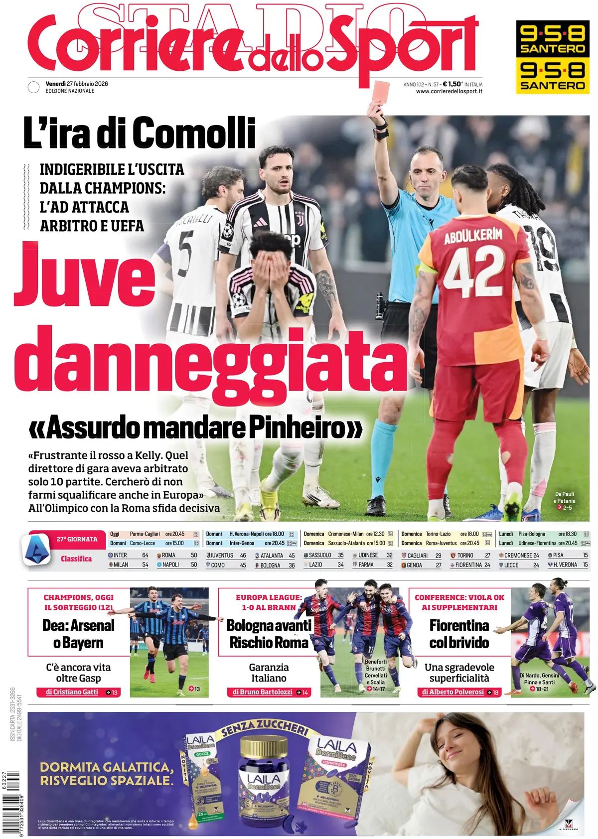 Corriere Dello Sport, prima pagina