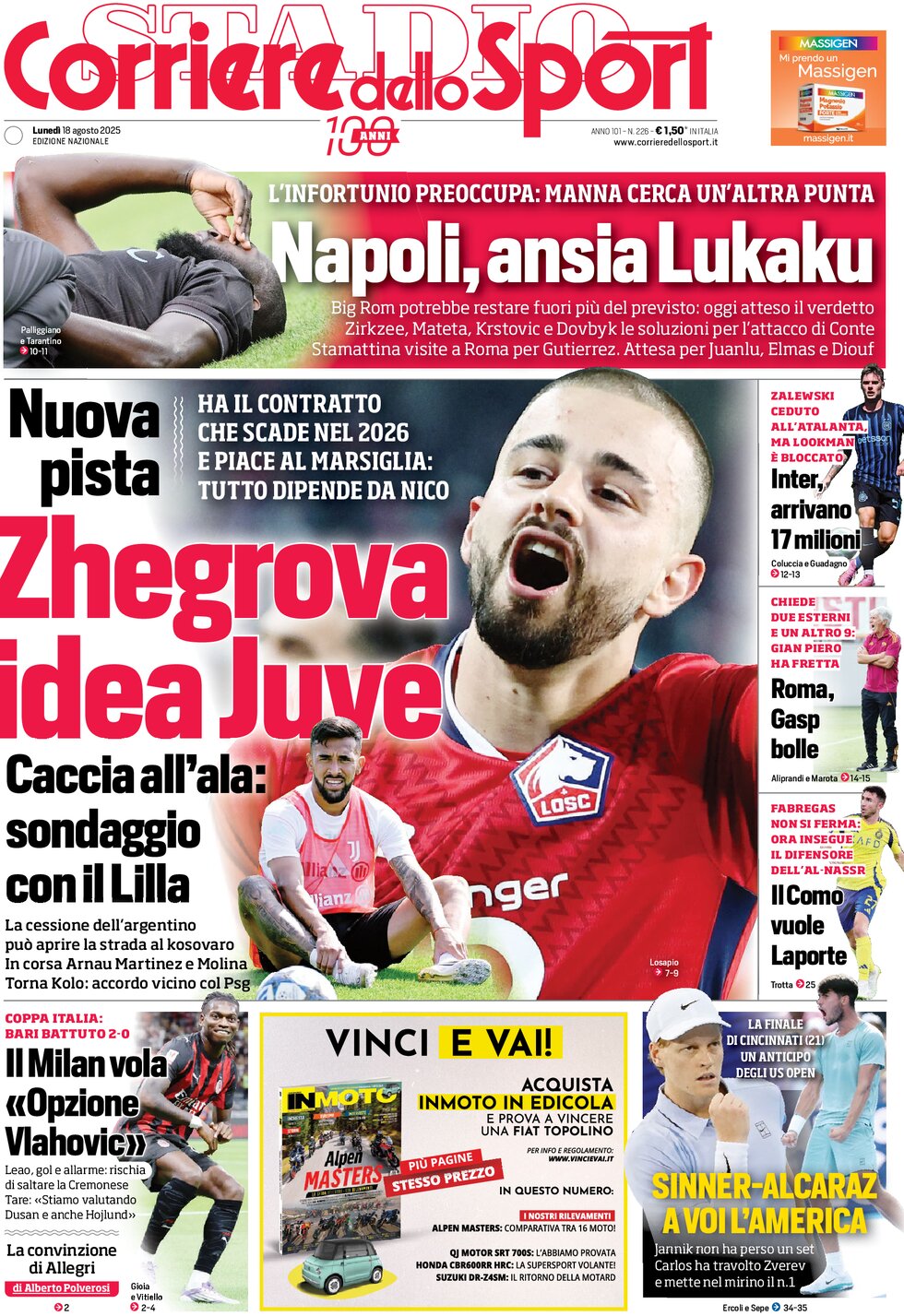 Corriere Dello Sport, prima pagina