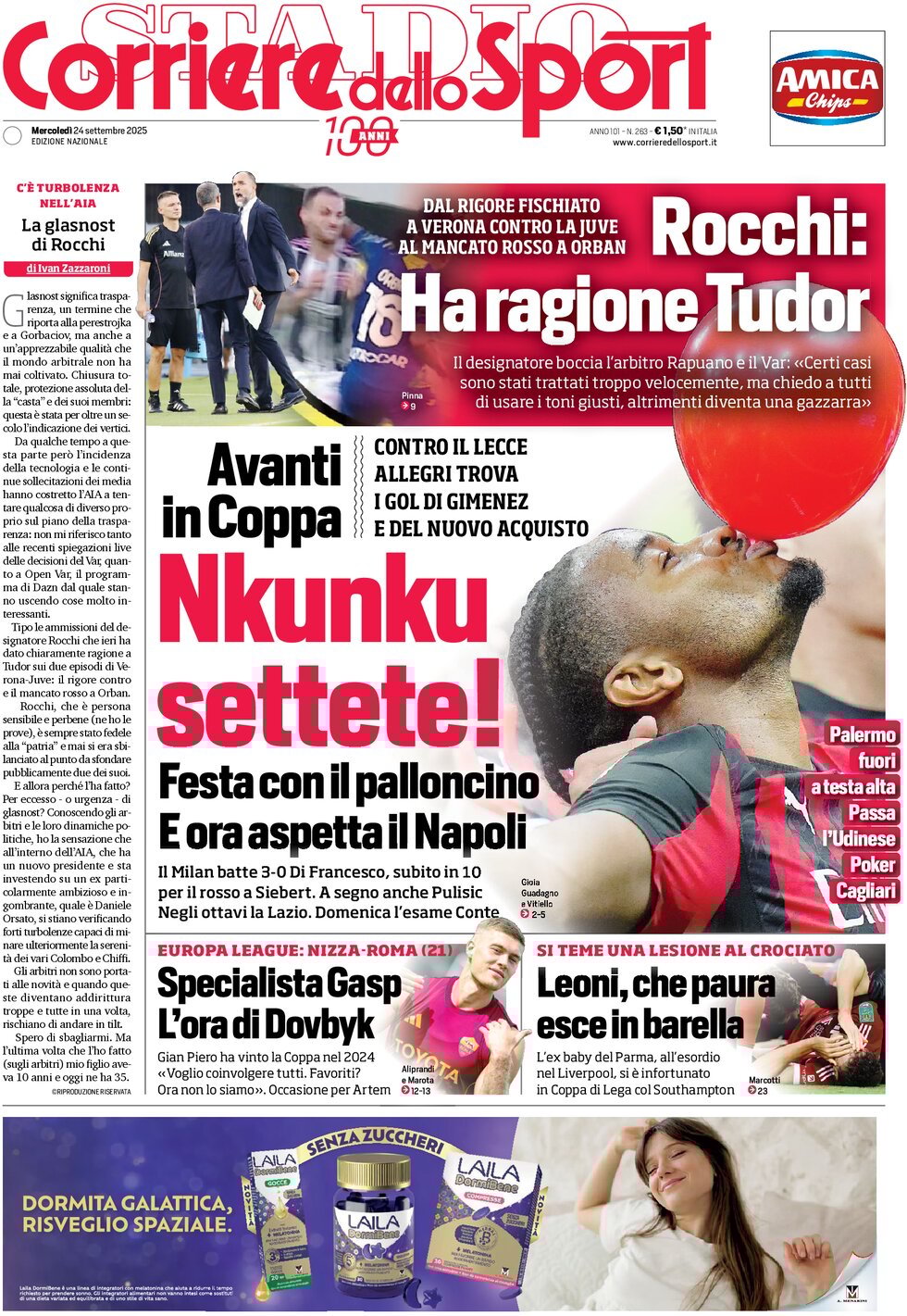 Corriere Dello Sport, prima pagina