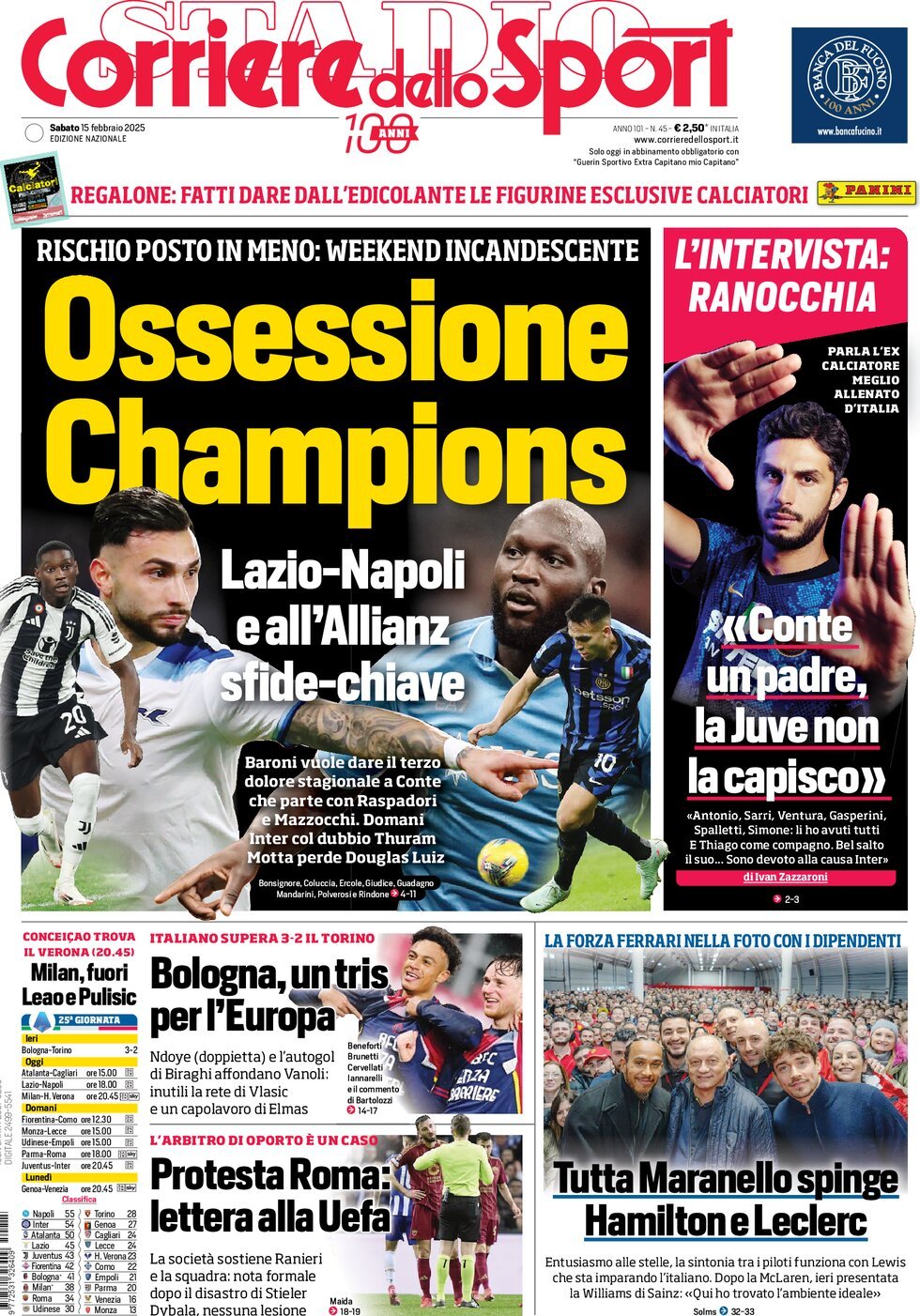 Corriere Dello Sport, prima pagina