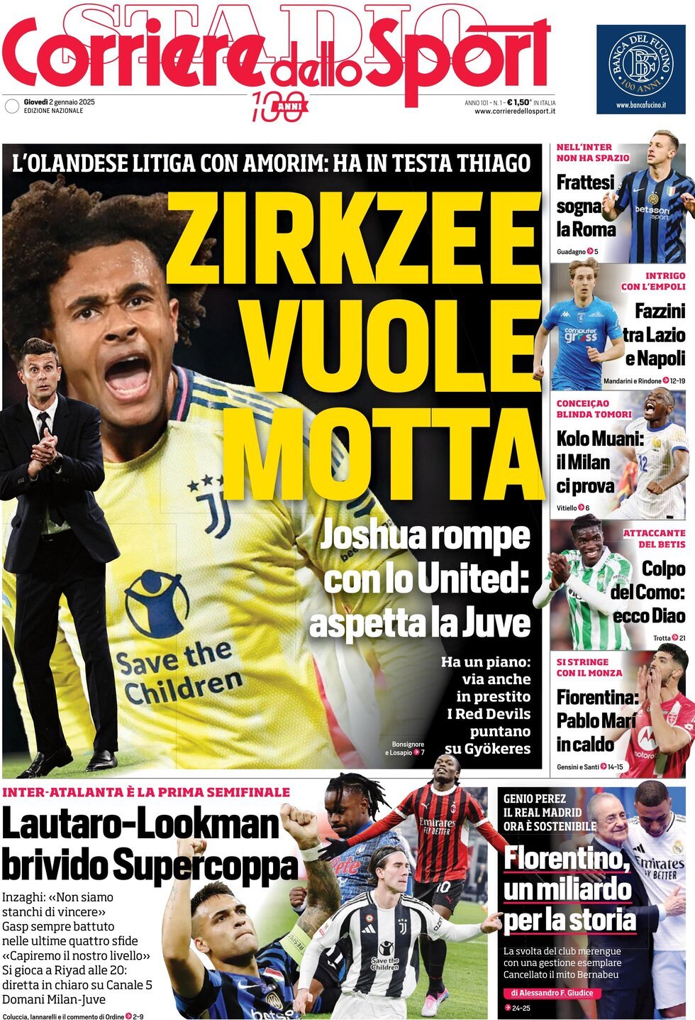 Corriere Dello Sport, prima pagina