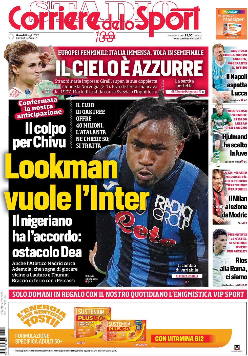 Corriere Dello Sport, prima pagina