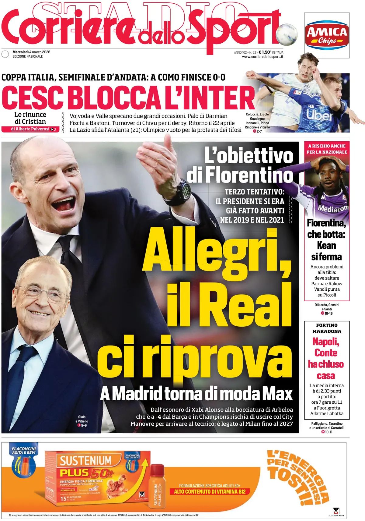 Corriere Dello Sport, prima pagina
