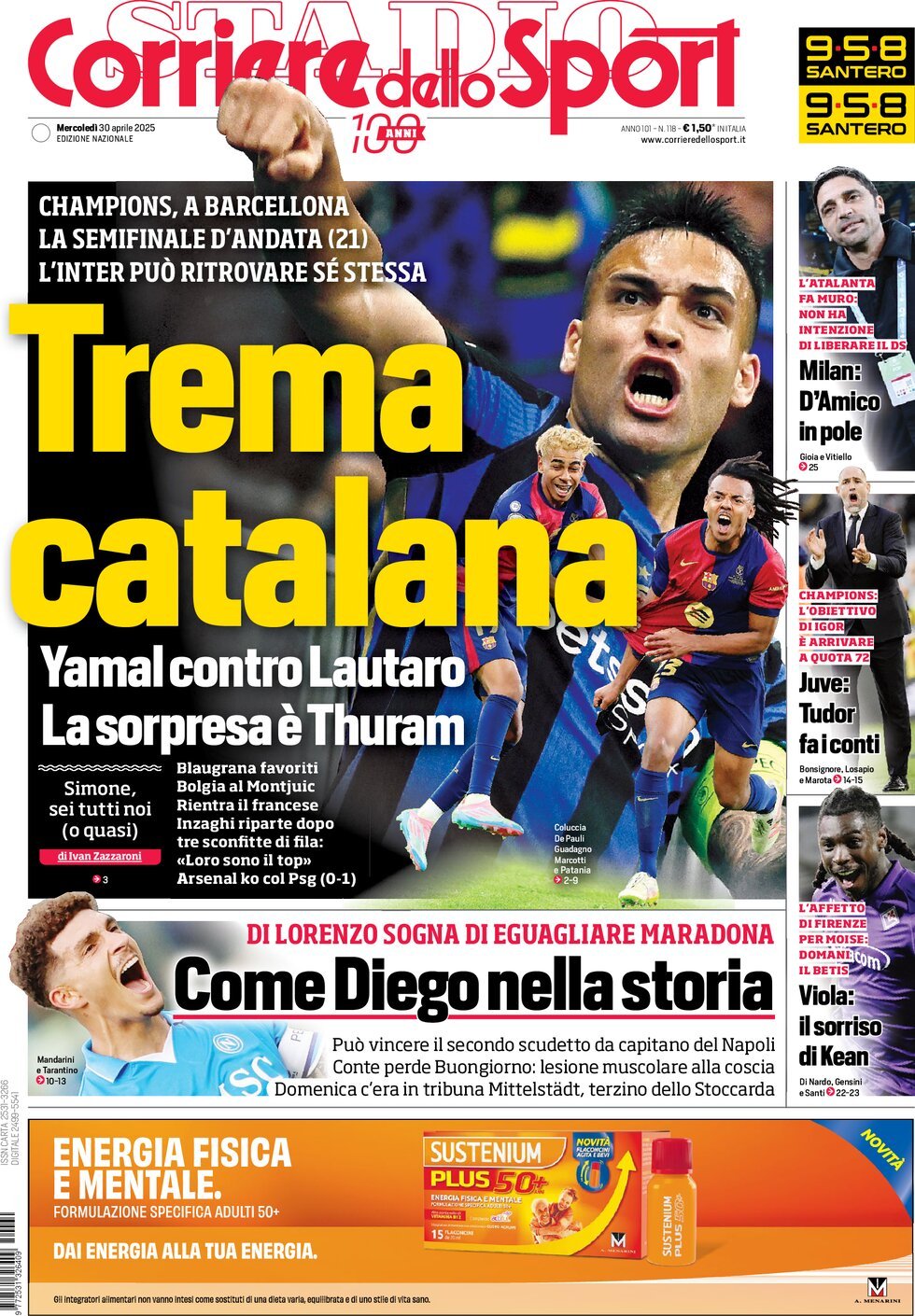 Corriere Dello Sport, prima pagina