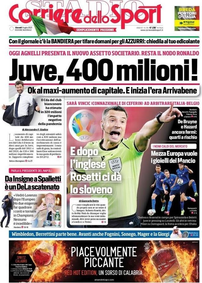 Prima Pagina «Corriere Dello Sport» | Giornali.it