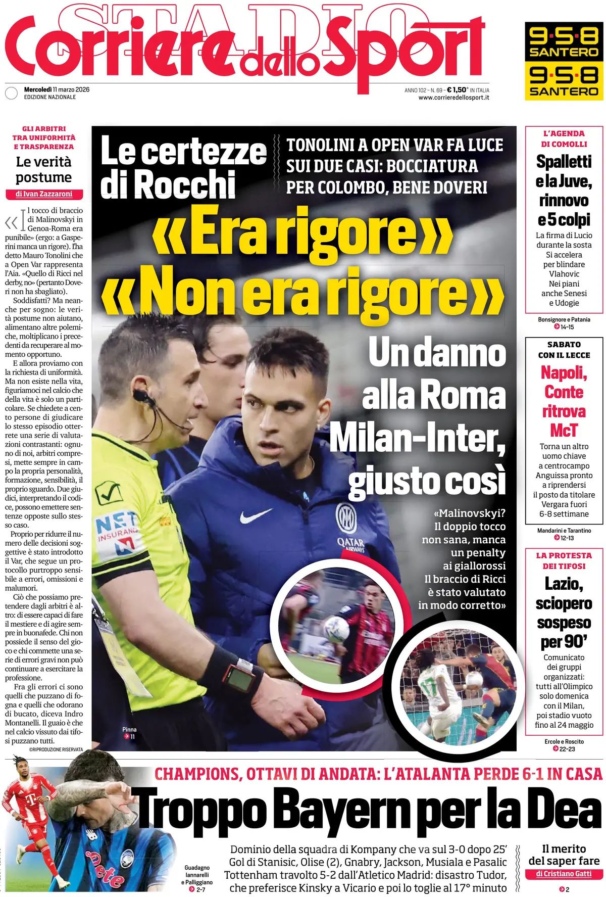Corriere Dello Sport, prima pagina