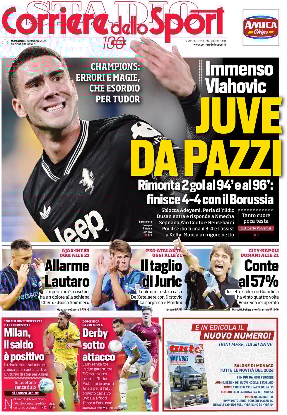 Corriere Dello Sport, prima pagina