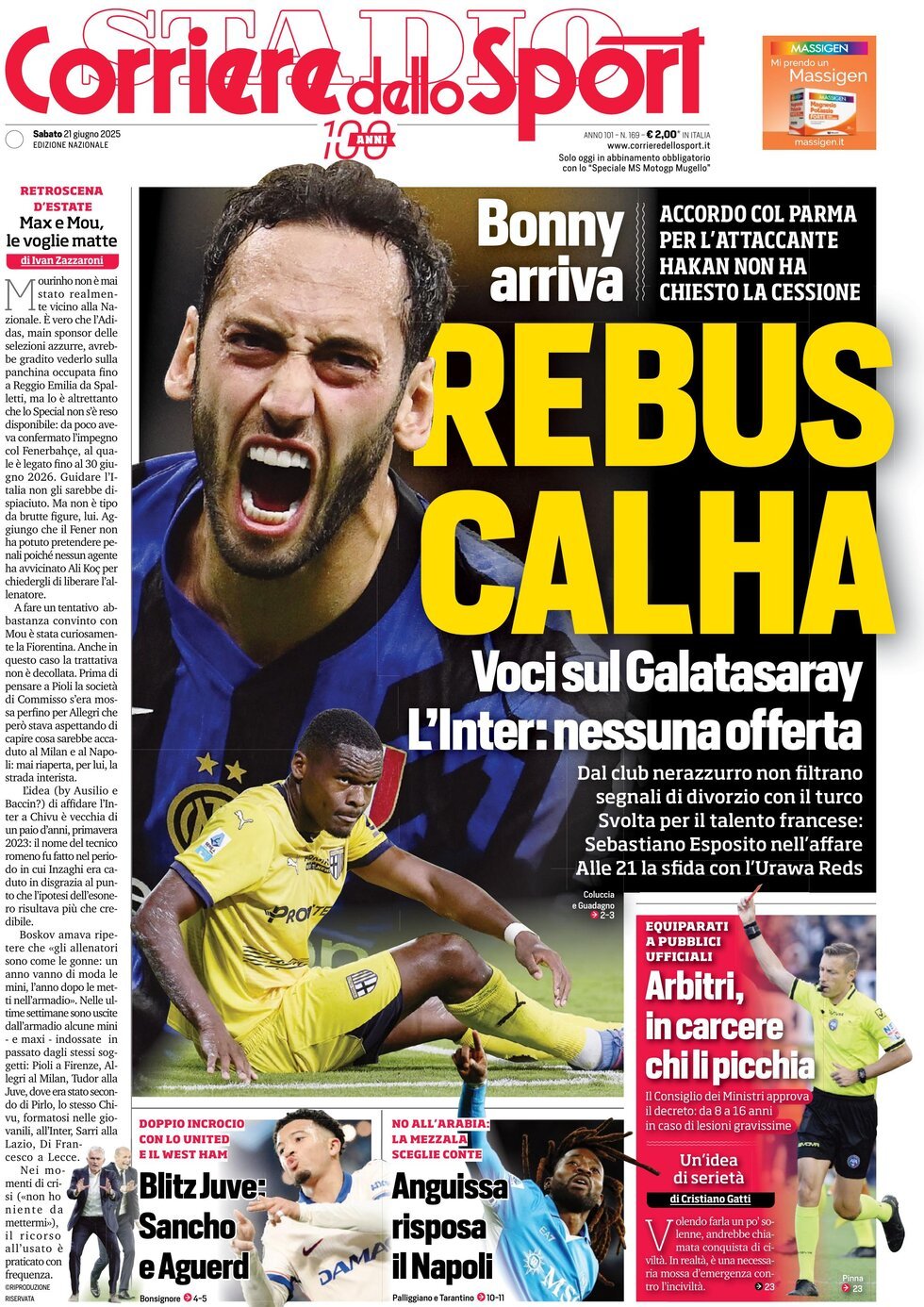Corriere Dello Sport, prima pagina