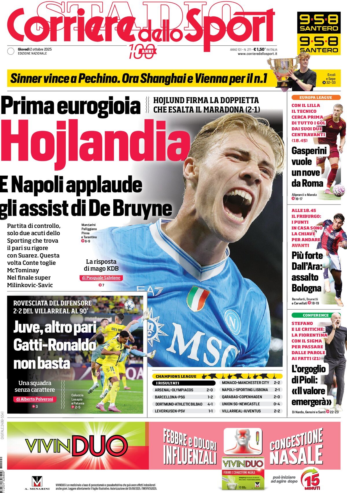 Corriere Dello Sport, prima pagina