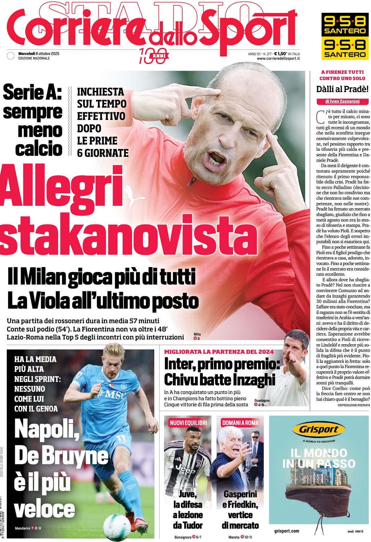 Corriere Dello Sport, prima pagina