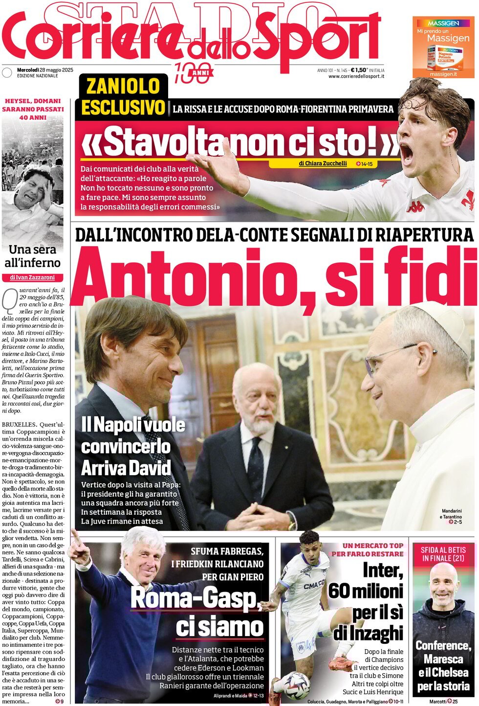 Corriere Dello Sport, prima pagina