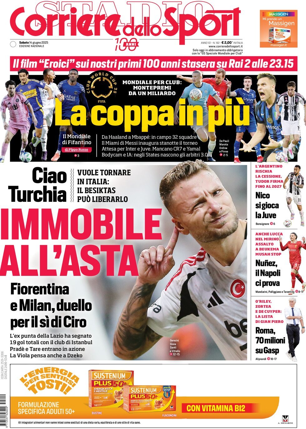Corriere Dello Sport, prima pagina