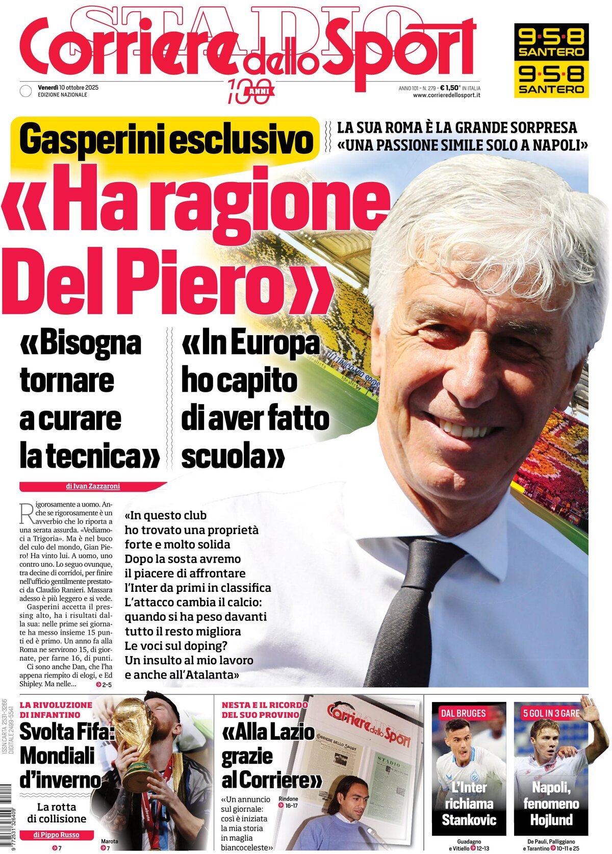 Corriere Dello Sport, prima pagina