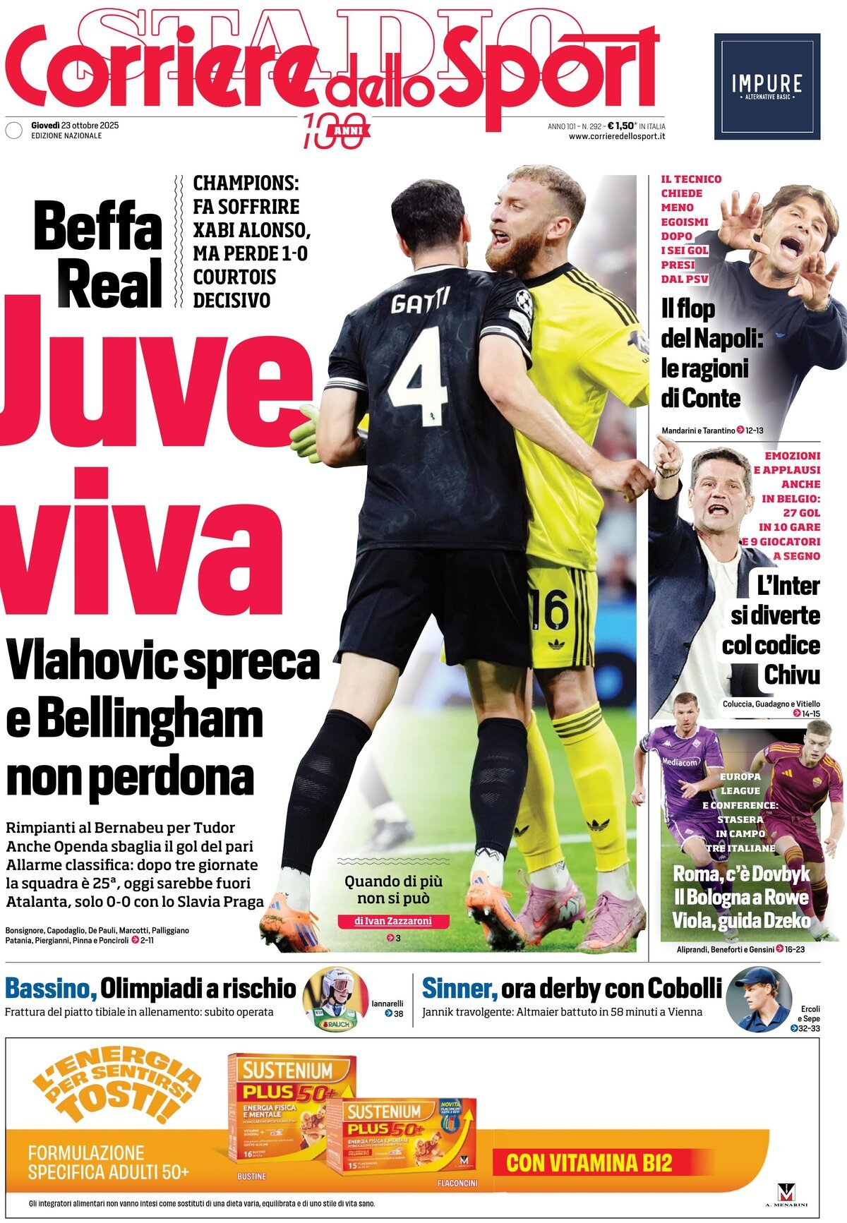 Corriere Dello Sport, prima pagina
