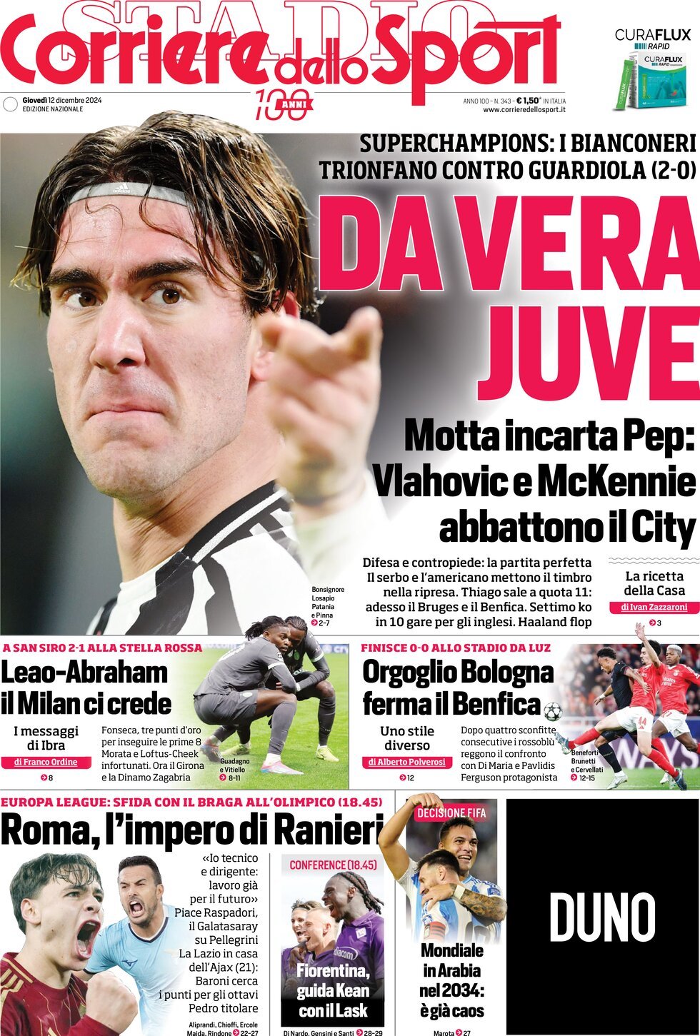 Corriere Dello Sport, prima pagina