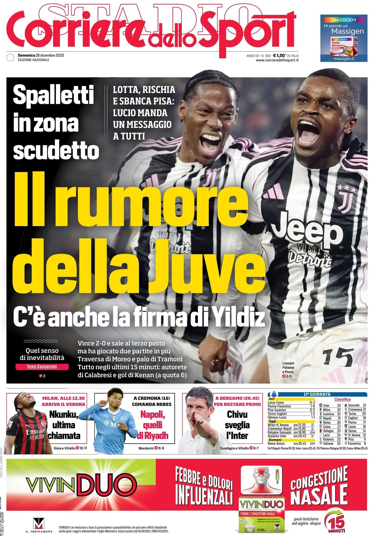 Corriere Dello Sport, prima pagina